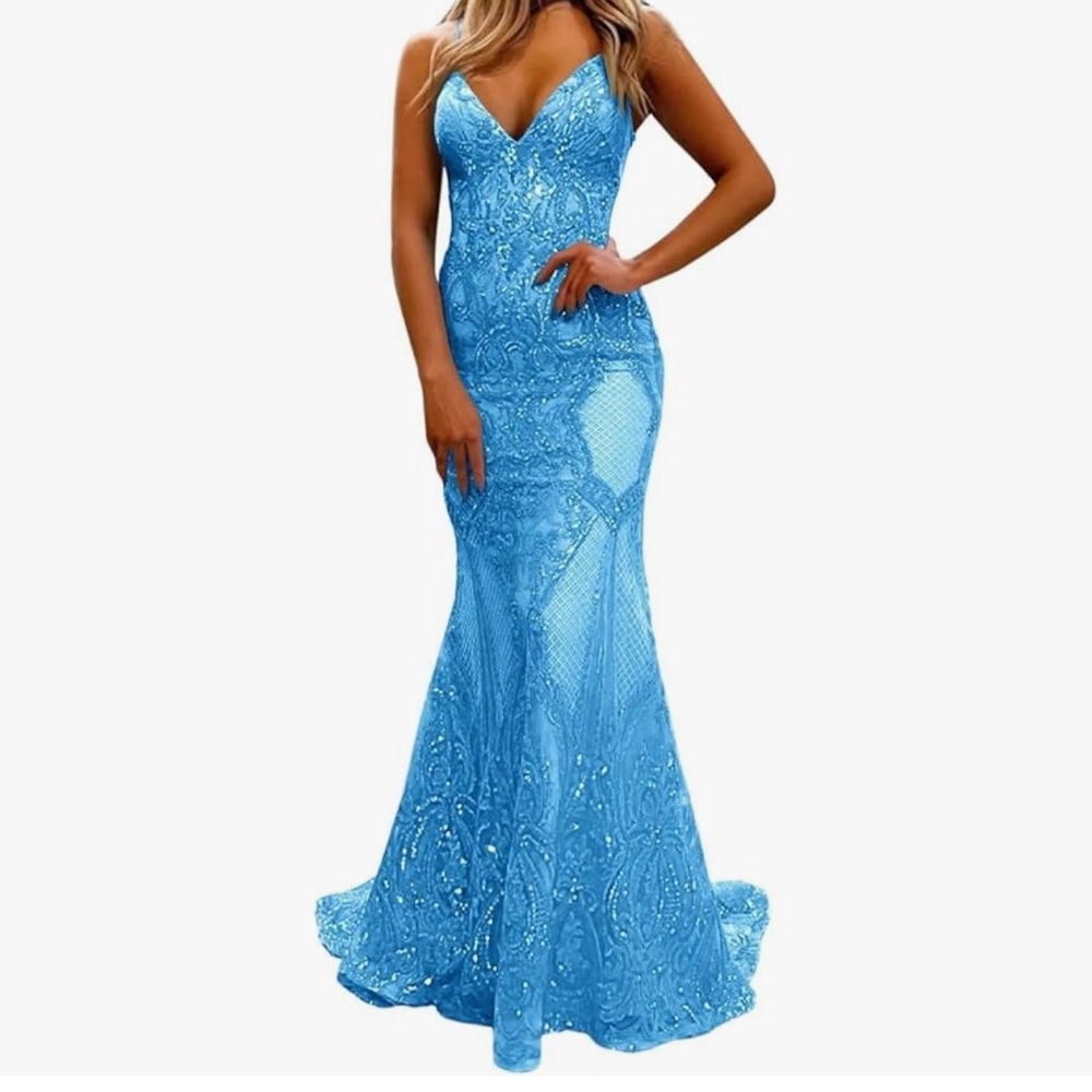 Spaghetti Straps Sheath Sequin Prom Dresses Grape